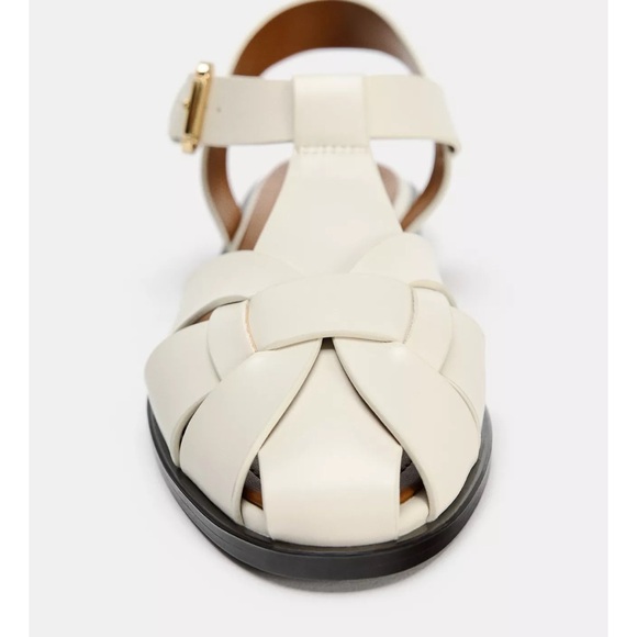 Zara Women's Cream Strappy Sandals - Picture 3 of 5